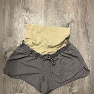 Women's A:glow Maternity Gray Lounge Cotton Shorts- Size Large- Pre-owned
